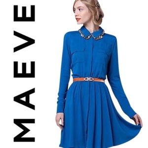 Anthropologie Dakota Blue Button Down Shirtdress